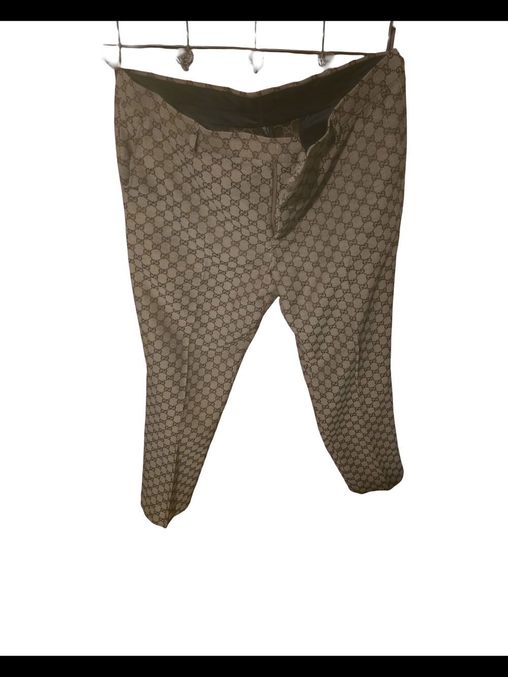 Gucci Brown Monogram Slim Tapered Pants